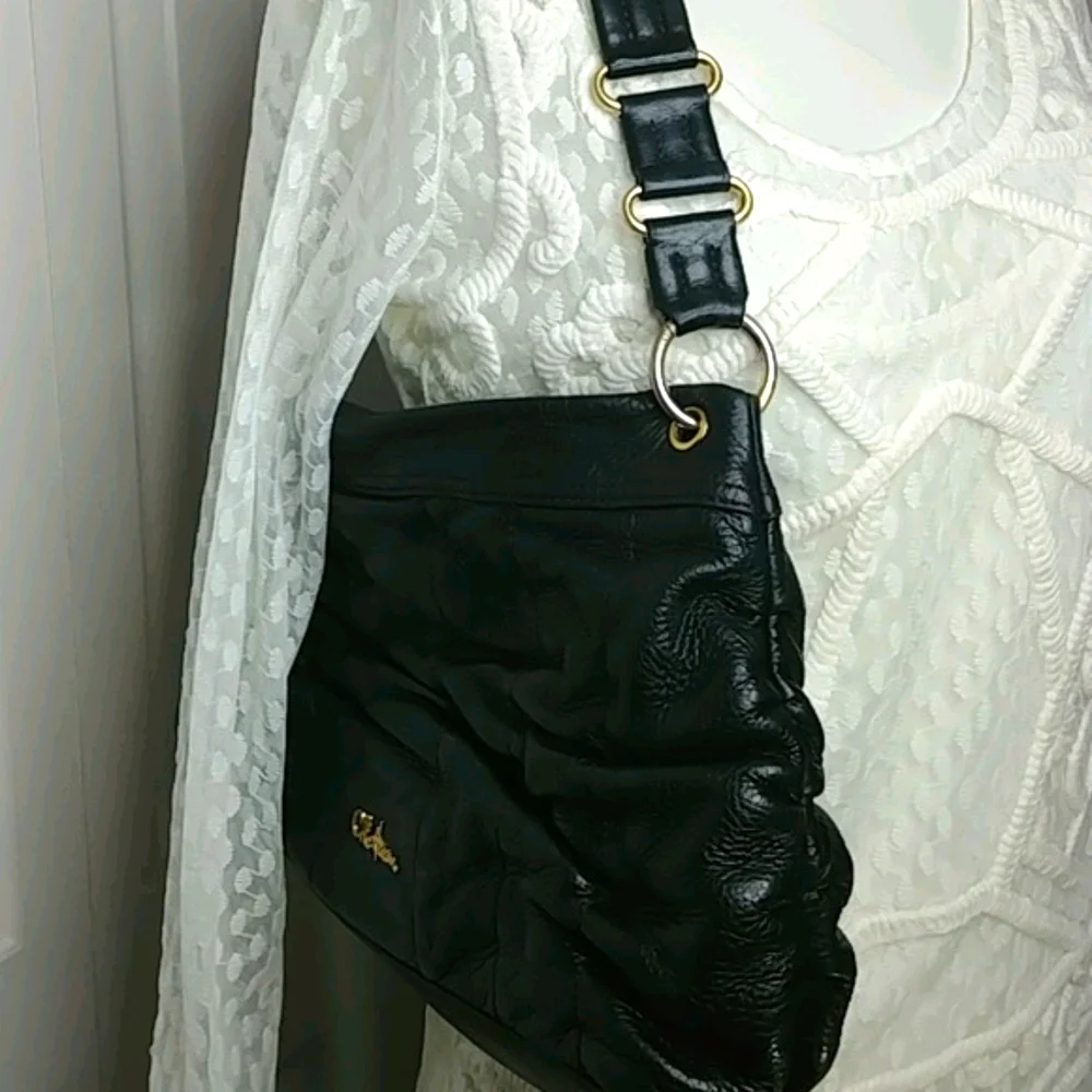 Cole Haan Black Leather Hobo Bag